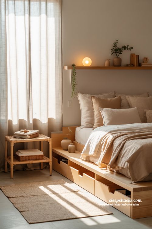 Very Small Boho Bedroom Ideas Smart Furniture Choices Space Saving Cozy Tiny Bohemian Interior Design