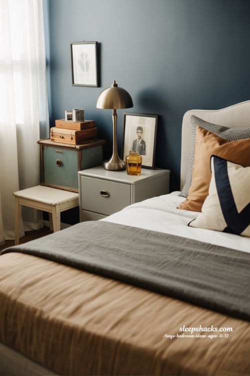 Vintage-Inspired Boys Bedroom Ideas Ages 11 12 with Curated Personal Touches