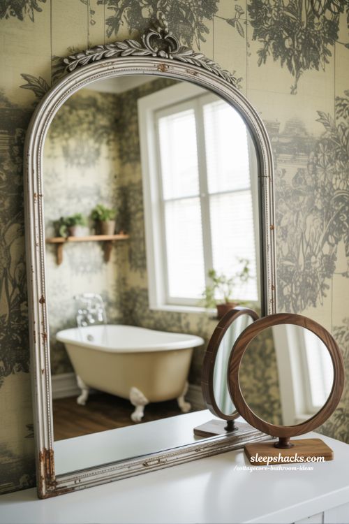 Vintage Mirror Styling and Antique Frame Ideas for Cottagecore Bathrooms