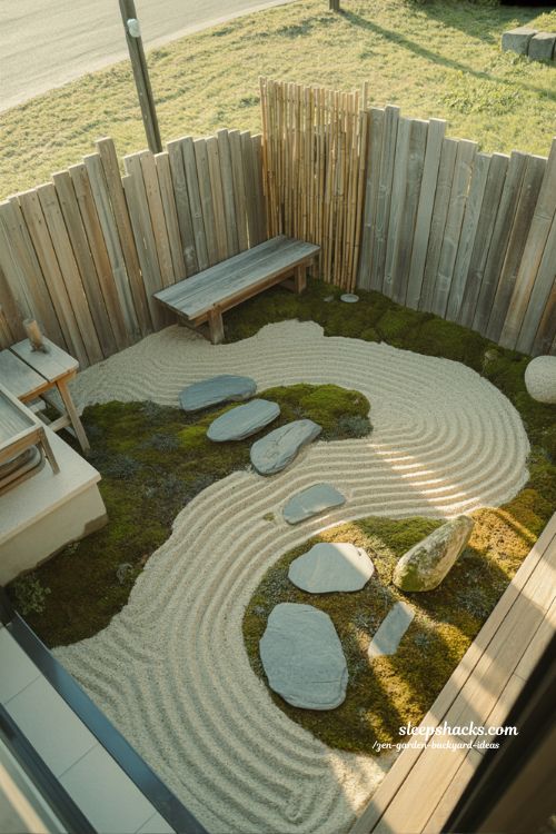 Zen garden backyard ideas for a quiet corner with natural calming energy
