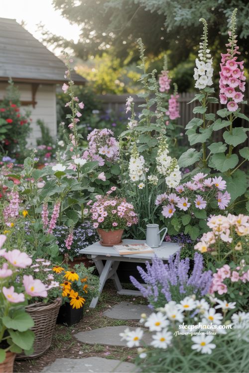 dreamy colorful backyard flower garden ideas for a peaceful escape