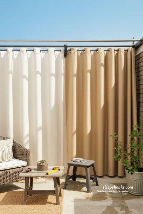 easy outdoor curtains for patio installation simple renter friendly patio makeover ideas
