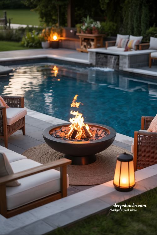 fire and water backyard pool ideas