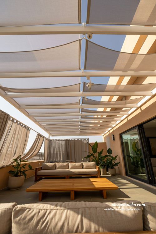 flexible retractable roof patio with adjustable shade canopy modern outdoor living space and natural light control design