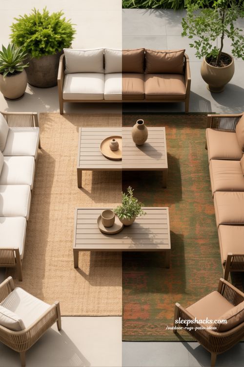 outdoor rugs patio ideas seasonal rug switching outdoor patio refresh with summer and winter rug styling transformation