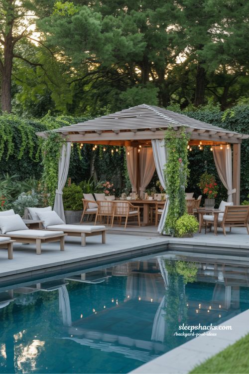 poolside pergola backyard pool ideas