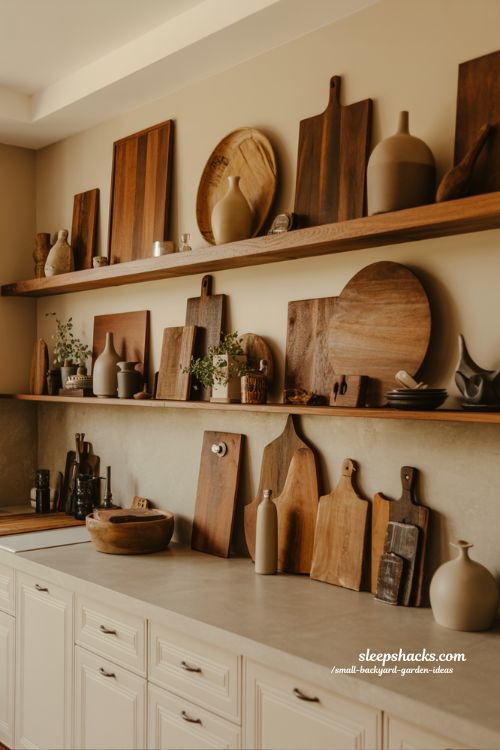 rustic wood above cabinet decor ideas for warm farmhouse kitchens with balanced natural textures and cozy modern styling