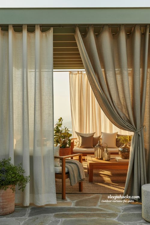 seasonal outdoor curtains for patio summer and fall cozy flexible patio ideas