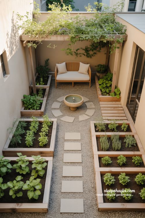 small garden layout planning ideas for backyard zoning with seating planting walking and feature areas