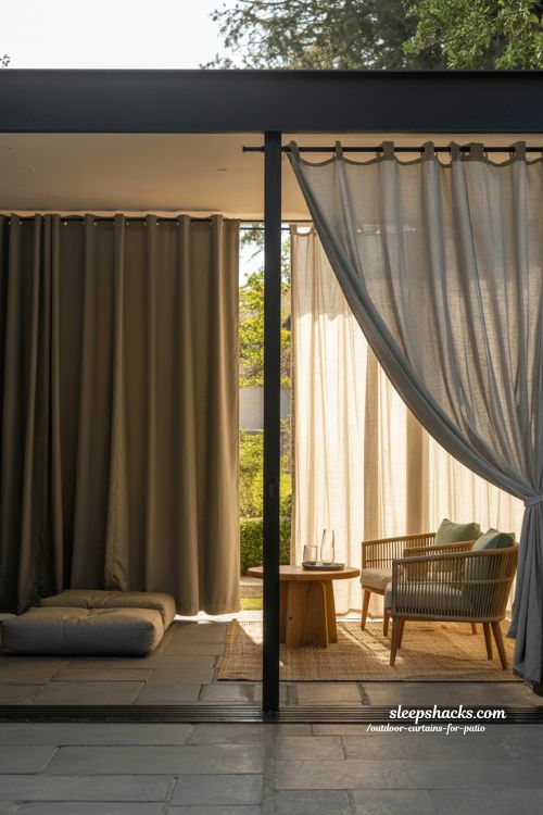 waterproof vs sheer outdoor curtains for patio fabric comparison cozy design ideas