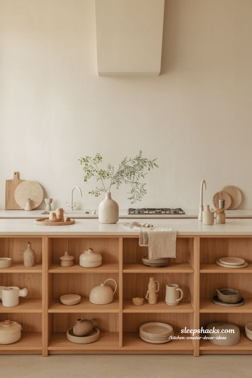 Kitchen counter decor ideas with simple seasonal styling for a fresh evolving kitchen look 