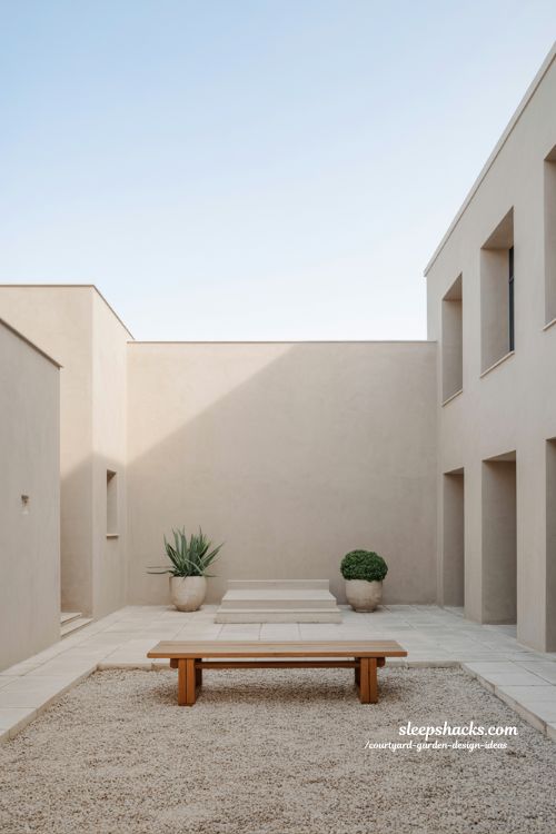 Minimal courtyard garden design with clean open space and calming simplicity