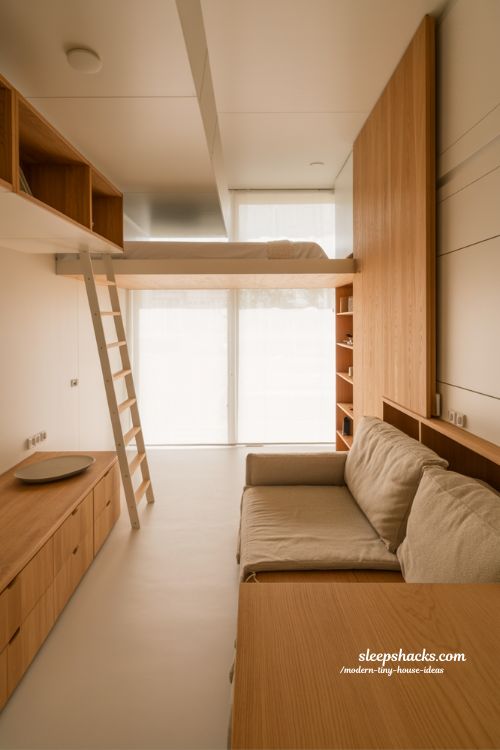 Modern tiny house ideas space optimization hidden storage foldable furniture minimalist smart living design