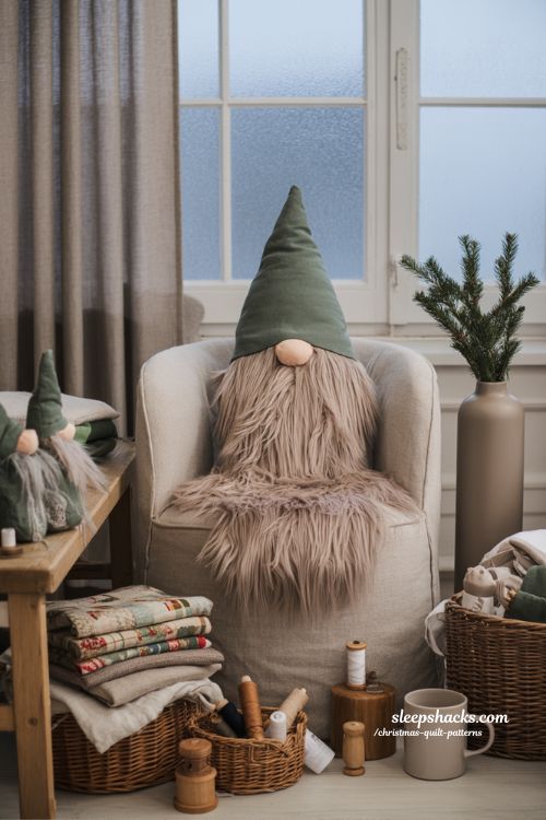 Nordic gnome pillow christmas sewing tutorial cozy Scandinavian holiday decor 