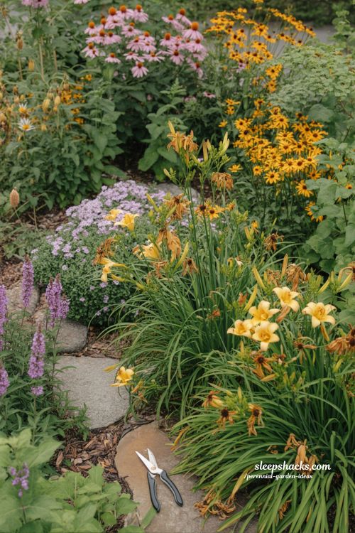 Perennial garden ideas using containers in garden beds for flexible planting design and seasonal cottage garden styling (1)