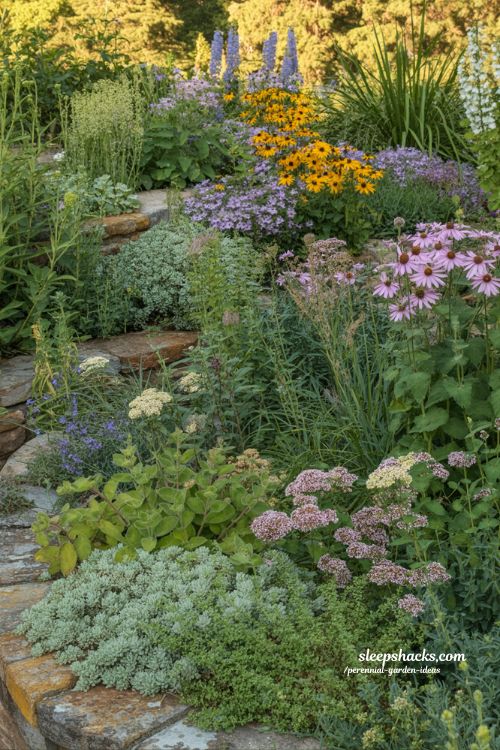 Perennial garden ideas with a simple plant palette and cohesive cottage flower bed design (1)