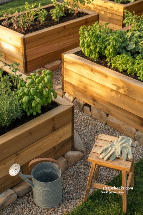 Raised garden bed ideas for small backyard spaces with simple organized layout