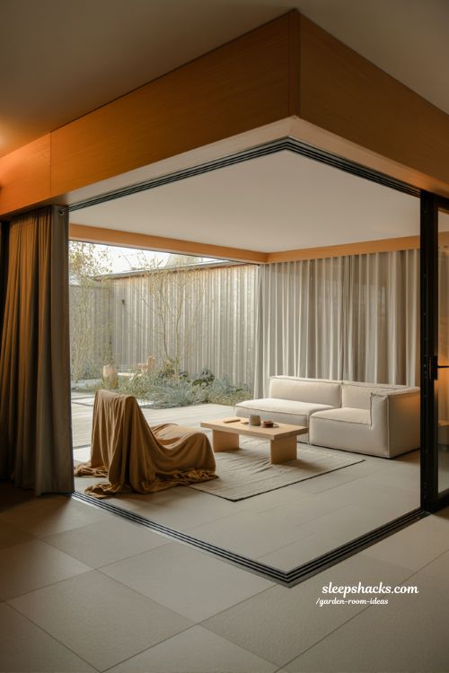 Seasonal garden relaxation room ideas year round comfort design with insulated glass and cozy minimal interior warmth