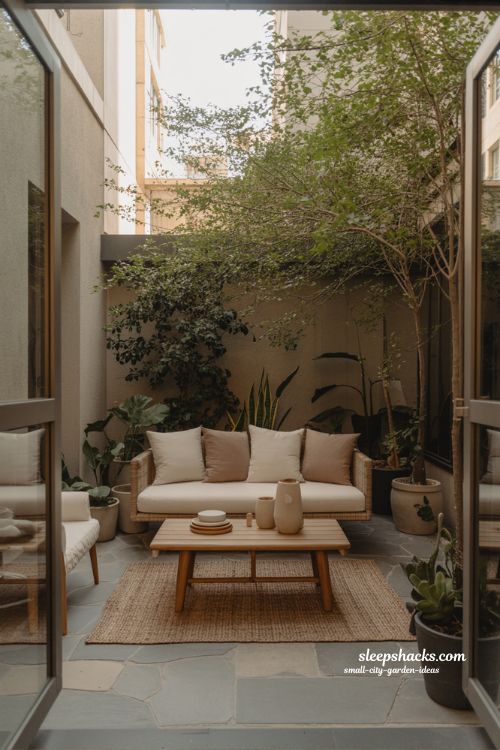 Small city garden ideas that feel like outdoor rooms with cozy cushions, rugs and indoor-inspired comfort design