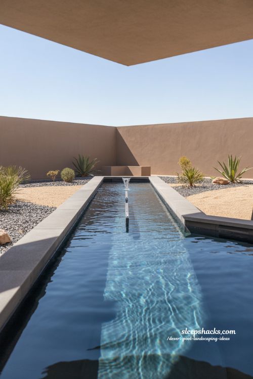 Sweeping curved desert pool inspired by natural riverbed landscaping ideas organic backyard design
