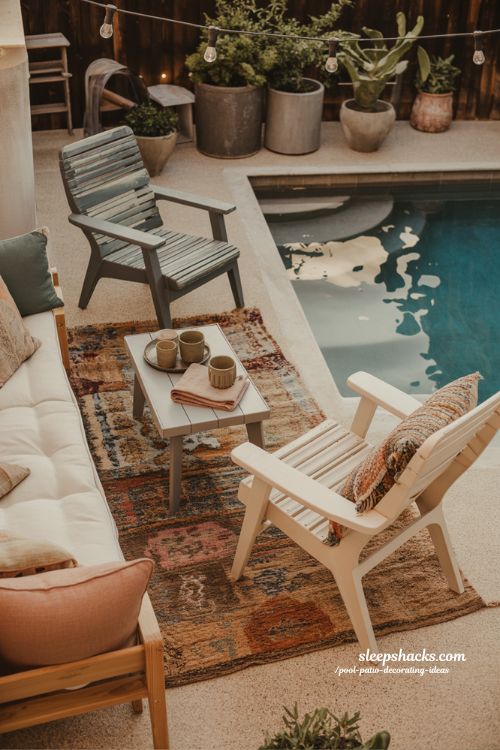 Title: Budget friendly pool patio decorating ideas with cozy DIY outdoor styling 