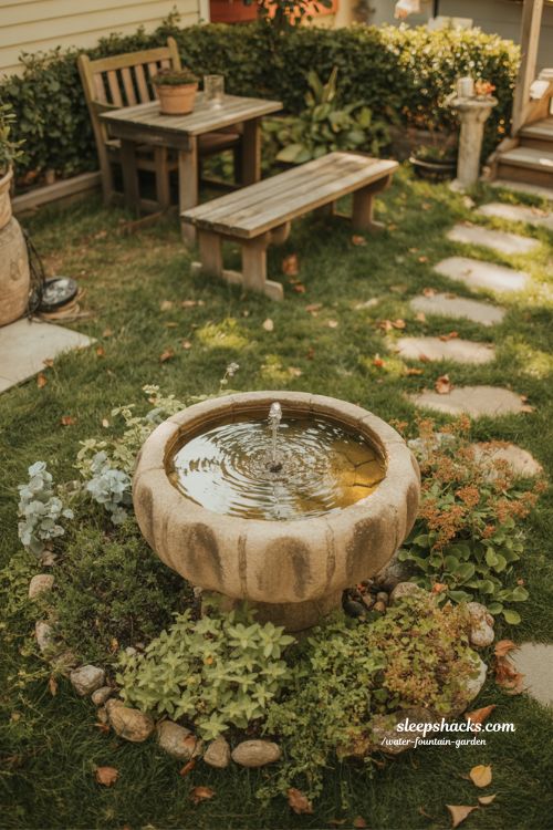 backyard water fountain garden for everyday relaxation and peaceful home moments