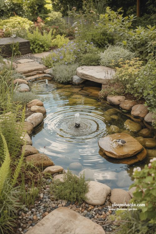 bird friendly water fountain garden design that creates a living peaceful backyard ecosystem