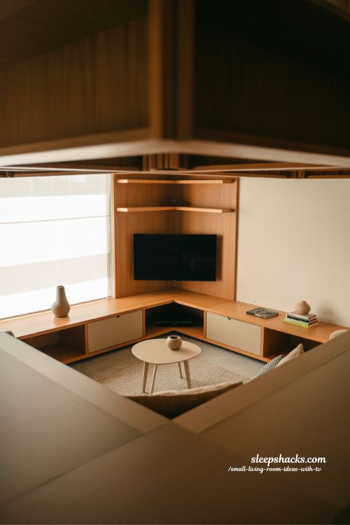corner tv setup for small narrow living rooms that maximize space efficiently