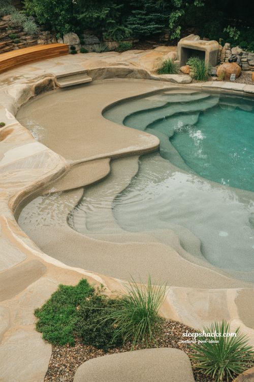 family friendly natural pool ideas with safe zones and organic backyard design