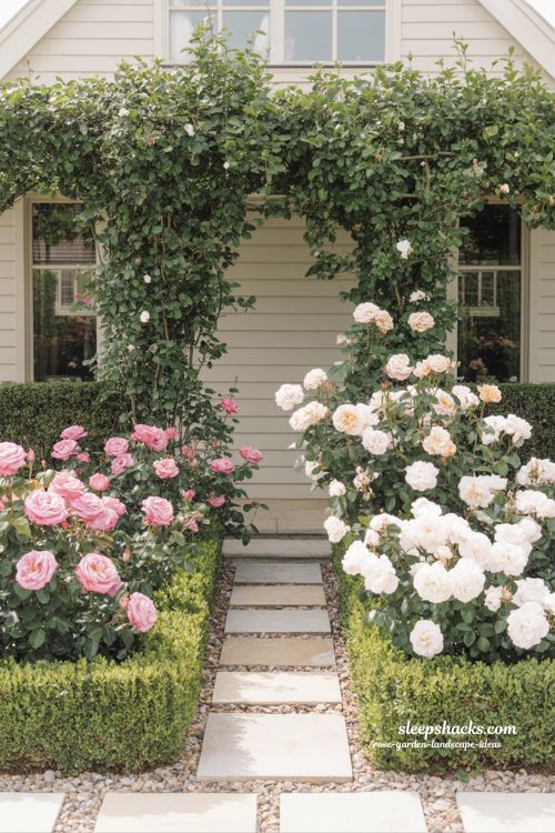 front yard rose garden ideas that boost curb appeal with clean structured and elegant design