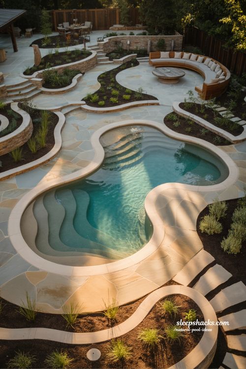 full backyard transformation natural pool ideas with connected outdoor living landscape design