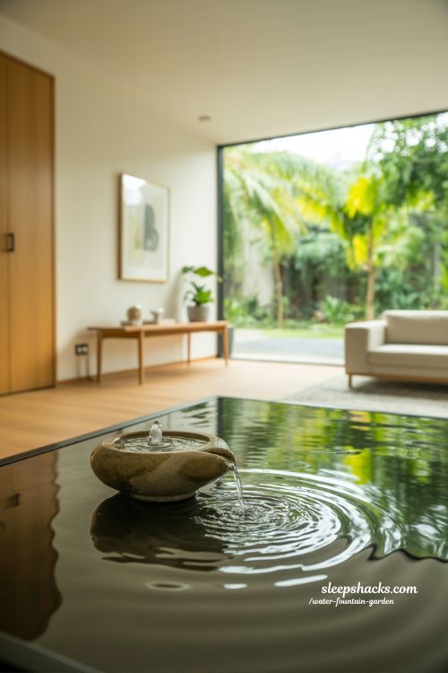 indoor connected water fountain garden ideas for seamless flow between home and nature spaces