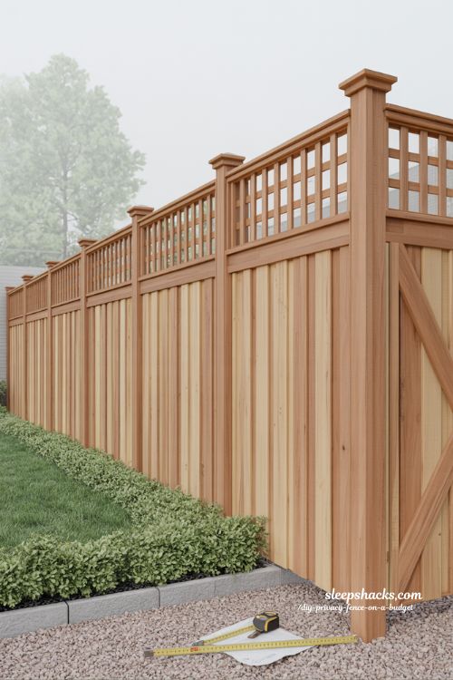 lattice top cedar privacy fence extension ideas for extra height backyard design 