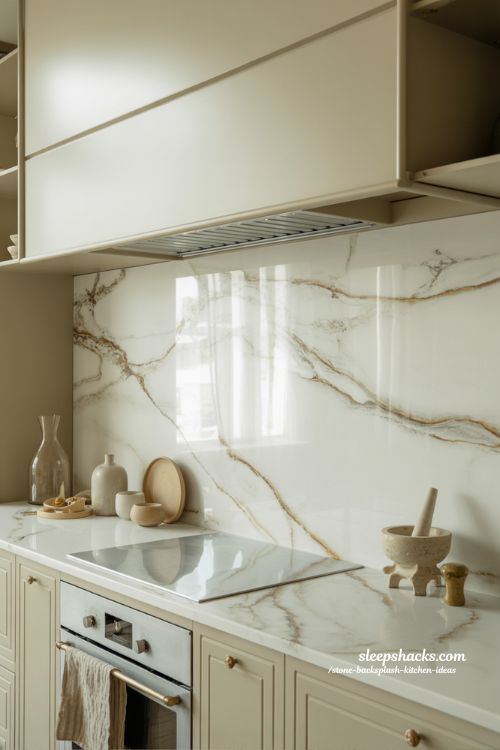 marble stone backsplash kitchen for soft luxury with bright airy modern elegance