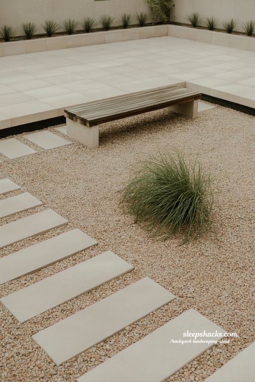 minimal backyard landscaping ideas for simple living with clean open space and calm design