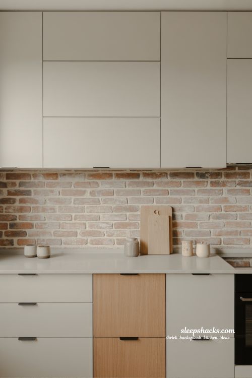modern minimal brick kitchen backsplash subtle textured kitchen design with clean and calm aesthetic