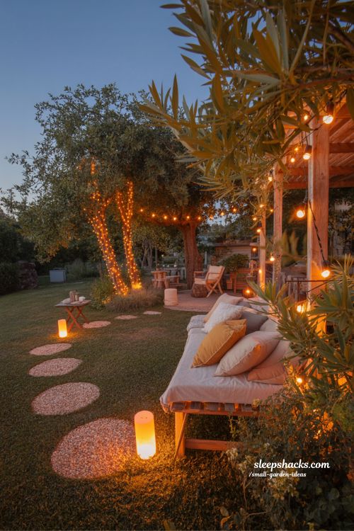 outdoor lighting that extends the day cozy string lights and lantern summer landscape garden night ideas