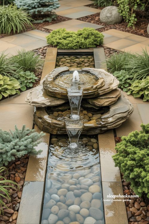 pondless water fountain garden ideas for low maintenance and modern easy outdoor living