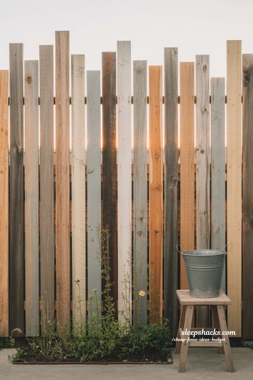 reclaimed wood fence backyard idea with natural texture and rustic charm 