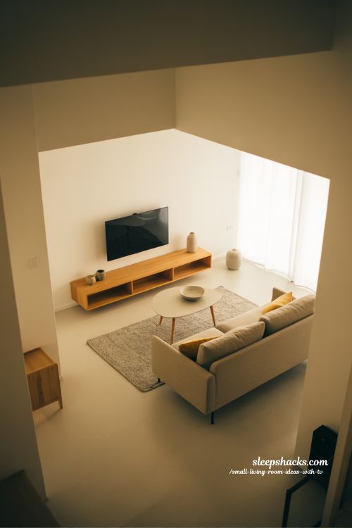 small living room ideas with tv layout for a bright and open minimalist space