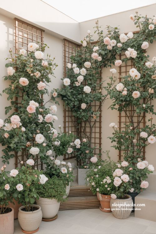small rose garden ideas that maximize every inch with vertical space and simple elegant design