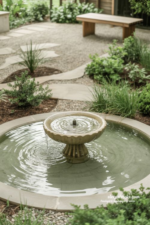 water feature backyard landscaping ideas for calm energy and peaceful outdoor flow