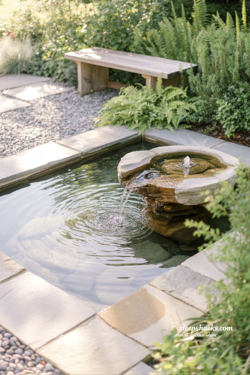 water features that calm the mind small stone fountain summer landscape garden ideas