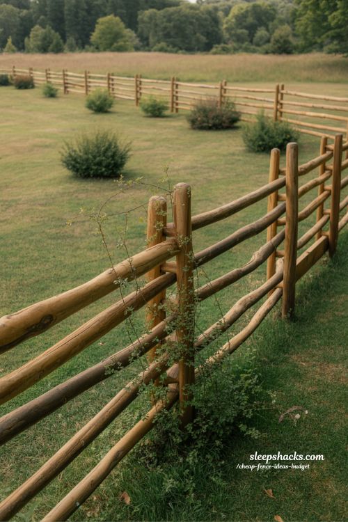 split rail fence backyard landscape open boundary rustic natural privacy idea 