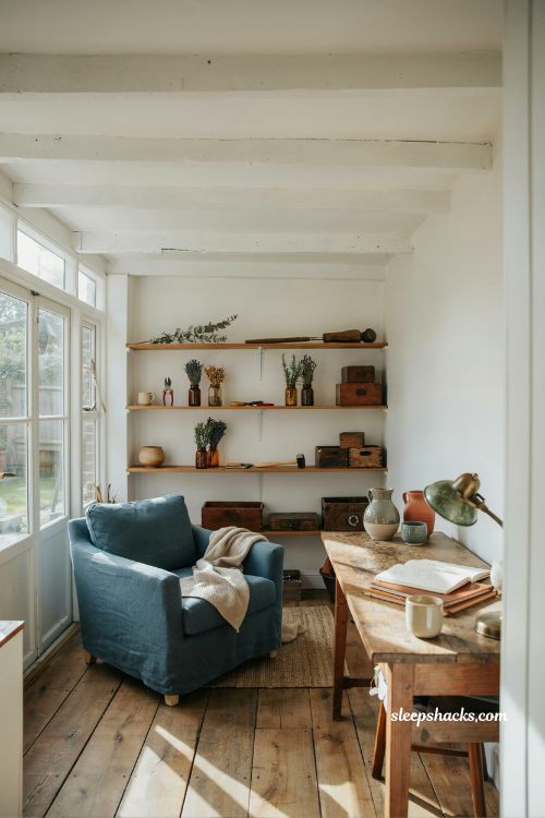 Backyard shed idea with modern farmhouse design and cozy garden retreat inspiration