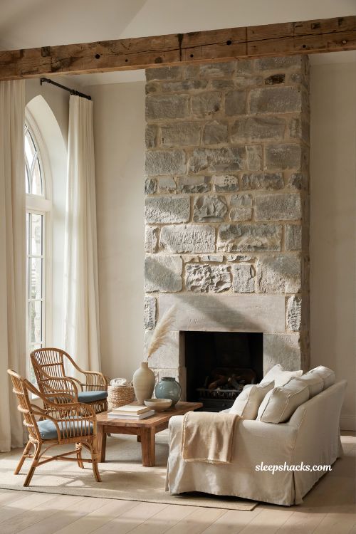 Coastal living room with built in window seat and cozy linen cushion styling (1)