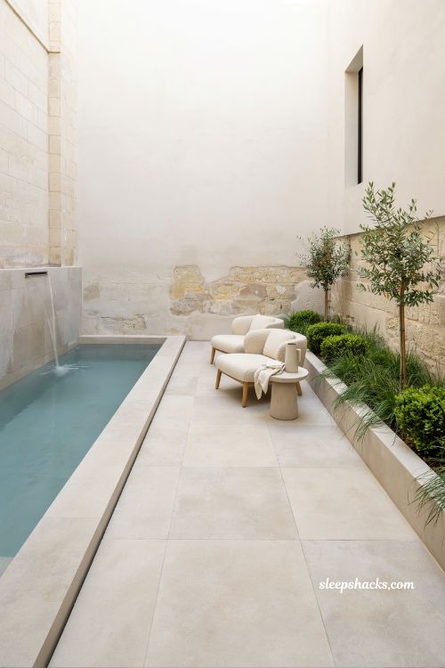 Compact urban small pool design with modern spool layout and space-saving backyard ideas