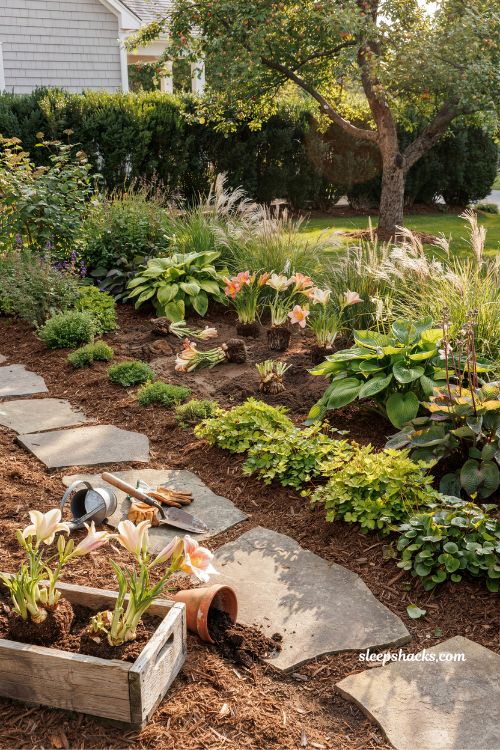 Dividing and replanting perennials for a free front yard garden refresh
