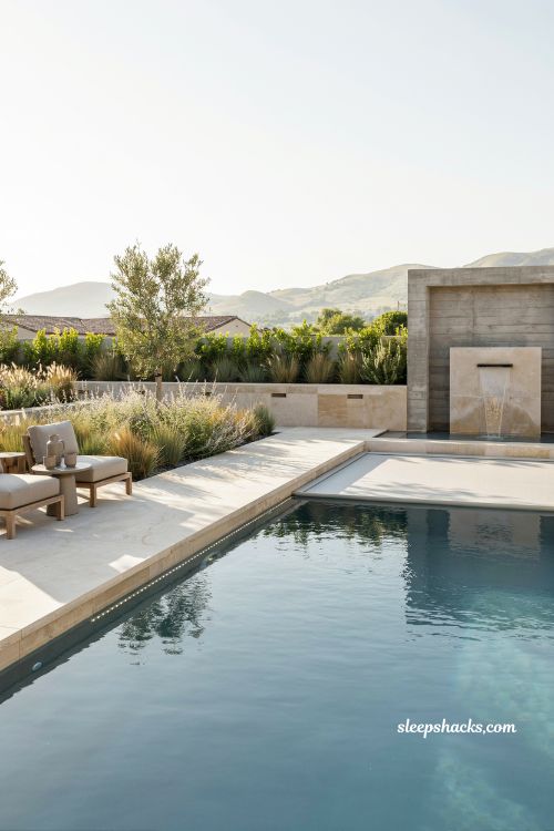 Eco friendly modern pool design with sustainable materials and energy efficient backyard ideas