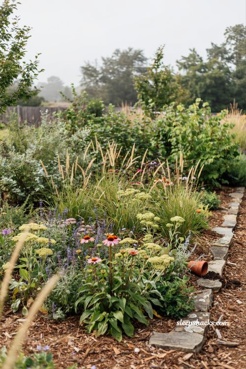 Garden landscape design ideas with climate appropriate native plants for sustainable low maintenance outdoor garden design